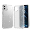 F￶r iPhone 14 Pro Max Phone Cases Hybrid Armor Glitter Clear Rugged Sparkle Transparent st￶ts￤kert skyddande bakslag