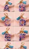 Schöner und modischer Schlüsselanhänger mit 26 englischen Alphabeten, transparenter Acrylkristall-Quastenanhänger, Taschenanhänger, Weihnachtsgeschenk P1022