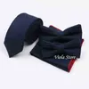 Vintage Solid Linen 6Cm Tie Sets Red Blue Wedding Bowtie Handkerchief Narrow Tie Party Gift Tie For Men Shirt accessory J220816