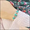 Bolegle Bangle Trendy Creative Design Inkrustowany turkusowy kolorowy metalowy bransoletka urok moda Wymagania Wykwintna biżuteria do Herbangle Dhxkr
