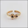 Anelli nuziali Anelli nuziali della Corea del Sud squisito anello di fiore di cristallo temperamento dolce semplice apertura di donne gioielli di gioielleria Brit22 dhnh0