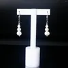 Boucles d'oreilles pendantes en argent Sterling 925, perle d'eau douce naturelle, plaqué or 14 carats, levier arrière, bijoux à la mode, cadeau pour femmes