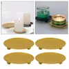 Titulares de vela 4pcs portador de ferro Placa Candlestick mesa de café Stand decoração de banheiro