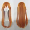 Fashion new Anime straight orange long hair curly cosplay wig