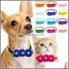 Abbigliamento per cani 50/100Pcs Pet Dog Apparel Papillon Fiori Collare con strass lucidi Colore brillante Piccole cravatte medie Animali domestici Supplie Dhbvf