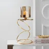 Kandelaars Noordse metalen kandelaar geometrische glazen houder Wind Lamp Winddichte stand Wedding Home Decoratie ornamenten FC481