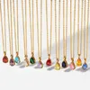 Colares pendentes de doze meses de colar de gotas de birthstone aço inoxidável 18k charme de zircão de ouro para jóias de moda feminina