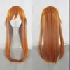 Мода Новое аниме прямые оранжевые длинные волосы вьющиеся парик косплей косплей