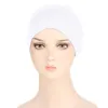 Ball Caps Womens Reversible Adjustable Beading Braid Hat Muslim Ruffle Wrap Cap Sleep Satin Lined Hair Bonnets