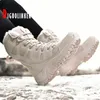 GAI Boots Military Leather Combat for Men and Woman Fur Plush Winter Snow Outdoor Army Bots Shoes PLUS SIZE 36-46 221022