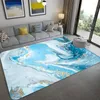 Carpets Abstract Blue Marble Carpet 3D For Living Room Nordic Style Rug Beside Table Rectangle Chair Mat Water Absorption Bath Floor