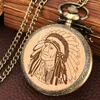Pocket Watches Sculpted Engraved Old Man Ancient Quartz Watch Men Pendant FOB Clock Necklace With 80cm/30cm Chain