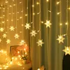 Strips LED String Lights Curtain Window Light Icicle 4M96 PC Material Transparent For Garland Wedding Party Christmas