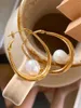 Dingle örhängen londany stor oval sötvatten pärla kvinnor 2022