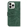 Estojos de carteira de couro de girassol para iphone 15 14 plus 13 pro max 12 11 x xr xs 8 7 6 se2 flor floral elegante moda crédito cartão de identificação suporte suporte flip capa bolsas