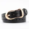 Belts Cowhide Women's Belt Fashion Noble Gold Pin Buckle Soft Genuine Leather For Women Jeans Dresss Shorts Luxury Strap