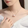 designer necklace jewellery Pendant necklaces diamond Clavicle chain Titanium steel GoldPlated Never Fade Not Cause Allergic Sto3819730