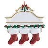 Resin Personalized Stocking Socks Family Of 2 3 4 5 6 7 8 Christmas Tree Ornaments Creative Decorations Pendants FY4927 b1022