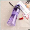 Garrafas de água Espaço Copo de vazamento Creative Plastic Fitness Bottle Mti Color Color Caneca Portátil Presente 7 6wz C Drop Delivery 2022 Home DHH82