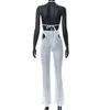 Tweede stuk broek voor dames 2022 Fashion Matching Sets Top en Hollow Out Door Sexy 2 Outfits for Women Summer Club Party