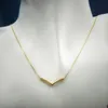 Gul guldpläterad polerad önskebenhalsband med originalbox för Pandora Sterling Silver Pendant Chain Halsband för kvinnor Girls Wedding Designer Jewelry