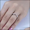 Pierścionki ślubne pierścionki ślubne 2PC/zestaw zaręczynowy zestaw dla kobiet mężczyzn miłośnicy biżuterii CZ Cubic Crystalia Kryształowa kobieta prezentding b dhptc