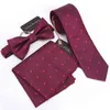 3 PCs Men Tie Tie Conjunto de lajes Slim Tie de alta qualidade Skinny Men estreito homem amarra Vestido Lenço de bolso de bolso de bolso J220816