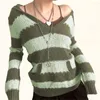 Women's Sweaters Women Casual Thickened Hooded Sweater Fashion Striped Color Block Long Sleeve Knitted Hoodies Pullover 2022 Autumn Winter