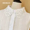 Katoen wit meisjes 셔츠 Afneembare kraag voor vrouwen 블라우스 가짜 Kragen vrouwelijke Ketting Kleding decoratieve valse kraag j220816