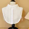Katoen Wit Meisjes Shirt Afneembare Kraag Voor Vrouwen Blouse Tops Fake Kragen Vrouwelijke Ketting Kleding Decoratieve Valse Kraag J220816