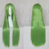 Mode nieuwe anime cosplay code 80 cm lang steil haar groen pruik