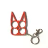 Farben Schl￼sselbund 16 Multifunktionale Verteidigung Katzen-Cartoon-Katzen Finger Tiger Set zwei Schnalle Selbstverteidigungsverteidigung gebrochener Maschinenschnallen Anh￤nger Flaschen￶ffner kleine Werkzeuge