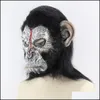 Party Masks Planet of the Apes Halloween Cosplay Gorilla Masquerade Mask Monkey King Costumes Caps réaliste Y200103 Drop livraison250h