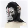 Party Masks Planet of the Apes Halloween Cosplay Gorilla Masquerade Mask Monkey King Costumes Caps Realistic Y200103 Drop Delivery3052584