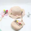 Hüte Seioum Mädchen Kinder Niedlich Lässige Strohhut Handtasche Sets Kind Baby Outdoor Reise Urlaub Strand Floppy Taschen Set Sun Cap Panama