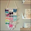 Other Housekeeping Organization Fashion Striped Storage Belt Mticolour Wall Hanging Headdress Pendant Decoration Finishing Hairpin D Dhkku