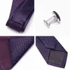 Heren Jacquard Tie CuffLinks Set Luxury Tie Fashion Stripe Ties For Men Gift Wedding Jurk Dapischief Accessoires J220816