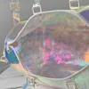 클래식 50cm 레이저 플래시 PVC 더플 백 핸드백 투명한 화려한 색상 수하물 크로스 바디 가방 디자이너 남성 여성