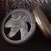 Pocket Watches Vintage Hollow Carving Quartz Watch for Men Women Eagle Bird Engraved Case FOB CHAIN ​​BRONZE CLOCK Collection Gift