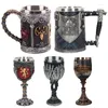 Tasses Rétro Viking Bière Tasses À Café 3D Gothique Gobelet Trône De Fer Chope En Acier Inoxydable Résine Verre À Vin Tasse Bar Décoration Cadeau