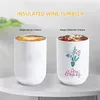 CA Warehouse 12oz Wine Tumblers Diy Coffe Mugs Sublimation Double Layer Stainless Steel Egg Tumbler with Slide Lid Insulated Vacuum Blank White Water Bottle