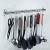 Ganchos Rack de utensílio montado na parede Rack de aço inoxidável pendurado trilho de cozinha com 6/8/10 removível