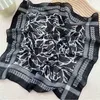 New 58X58Cm Print Linen Scarf Square Headband For Women Small Neck Scarves Foulard Femme Handkerchief Female Bandana Scarf J220816