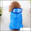 Dog Apparel Nylon Waterproof Dog Clothes Raincoat Small Medium Sized Dogs Hat Hoodies Ponchos Pet Accessories Raincoats Easy Clean 1 Dh2Zi