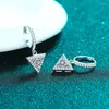 Dangle Earrings 1 Carat Heart Moissanite Diamond 925 Sterling Silver Women's Triangle Shape Drop Engagement Gift