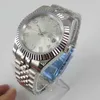 SUPERCLONE Datejust DATE c Saphir-Designeruhr Automatikwerk 39 mm silbernes Zifferblatt Herren-Stahlgehäuse 21 Juwelen Miyota 8215 geriffelte Lünette