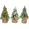 Dekoratif Çiçekler Minyatür Noel Ağaçları Kar Akıllı Mini Çam Ağacı Çarpıştıran Baskı Parti Malzemeleri Masaüstü Süs Ev Dekorasyonları Yıl