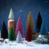 Christmas Decorations Durable Miniature Pine Tree Artificial Decorative Glitter Simulation Xmas Ornament