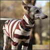 Собачья одежда для собак полосы слои высокий воротник два длинных рукава зима держите теплое пальто для любимых собак аксессуары одежда мода 23bya f2 капля d dhywk