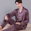 Sleepwear merk Real Silk Men Pyjamas hoogwaardige lange mouwen 2 stuks 2 stuks pyjama sets mannelijke mulberry pyjama homme set